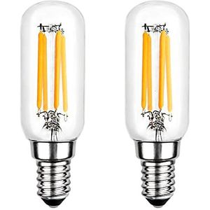 Akynite Led-lamp voor afzuigkap, T25, E14, 4 W, koudwit, 6000 K, 400 lm, komt overeen met afzuigkap, 40 W, E14, led-gloeilamp voor afzuigkap, niet dimbaar, 2 stuks