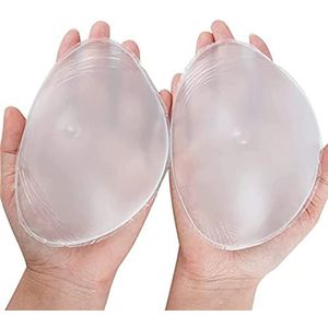 HomeJoySet Driehoekige Transparante Siliconen Borstprothesen - Zelfklevende Concave Prothese - Nepborsten For Mastectomie, Crossdresser - 1000 G/paar, Transparant(T_200g/pair)