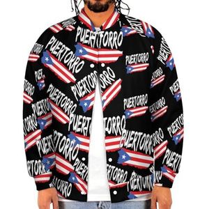 Puerto Ricaanse Vlag Kaart Grappige Mannen Baseball Jacket Gedrukt Jas Zachte Sweatshirt Voor Lente Herfst