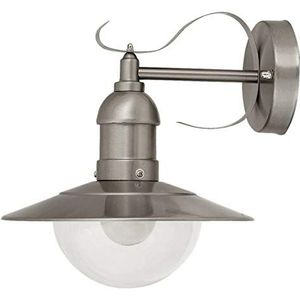 RABALUX 8270, Oslo wandlamp, metaal, 60 watt, E27, roestvrij staal, 28 x 24 x 28 cm