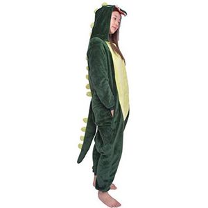 D'BOON Volwassenen Kids Dinosaurus Onesie Animal Pyjama eendelig Nachtkleding Kostuum(hoogte(109-118cm))