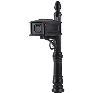 Architectural Mailboxes Stratford Medium Capacity, Plastic, Alles-in-één brievenbus en postkit, zwart