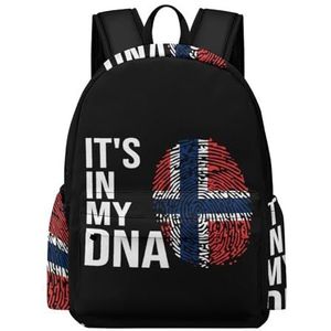 It's In My DNA Noorse vlag mini rugzak schattige schoudertas kleine laptoptas reizen dagrugzak voor mannen vrouwen