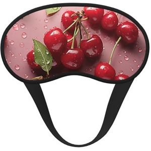Mooie zoete rode kers slaapmasker zacht comfortabel oogmasker met verstelbare riem verduistering oogslaap schaduw cover voor vrouwen meisjes mannen reizen yoga dutje ploegendienst werk
