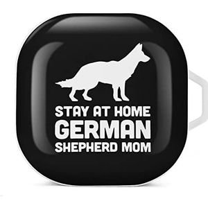 Stay At Home Duitse herder moeder oordopjes hoesje compatibel met Samsung hard shell beschermhoes wit stijl