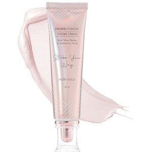 FACES CANADA Strobe Cream - Rose Gold, 30 ml primer + markeerstift + Moisturizer Shea Butter & Hyaluronzuur Intense Hydratatie Onberispelijke Stralende Dewy Huid Verlichtende & Gloeiende Make-up Base