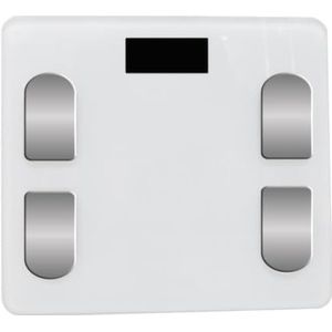 Weegschaal Badkamerweegschaal Met Glazen Platform Elektronische Weegschaal Gezond Vetweegschaal Multifunctioneel Personenweegschaal(White)