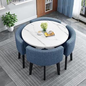 XIANGLV Eettafelset voor 4 vergaderzalen tafel ronde tafel en stoelen eetkamer tafel set voor 4 kleine ronde eettafel ronde keukentafel cirkel keukentafel (A11,80x80x75cm)