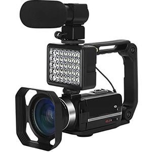 Digitale Camera, 48MP Digitale Camcorder Digitale Video Camera for Streaming Vlog Recorder 4K 18X Time-Lapse Webcam Stabilisator(No SD Card,Kit With Lens)