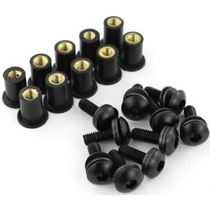 Bouten Schroef Voor ZX6R ZX-6R ZX 6R ZX7R ZX9R ZX10R ZX-10R ZX12R ZX14R Voorruit Voorruit Bouten Kit(Steel Black)