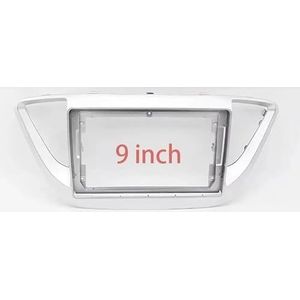 Voor Hyundai Voor Verna Voor Accent Voor Solaris 2016 2017 2018 9 Inch Autoframe Fascia-adapter Radio Dakset Fascia's Auto Fascia Radio Paneel(Silver frame)