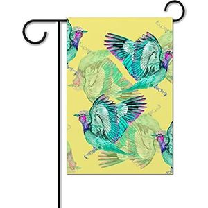 Lila Breasted Roller Vogel Grappige Tuin Vlaggen Voor Buiten Dubbelzijdig 12x18 Inch Decoratieve Huis Yard Vlag Gedrukt Gift Welkom