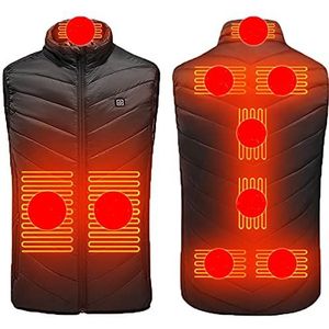 Winter Elektrisch Verwarmd Vest, Usb Opladen Verwarmde Gilets Jas Verwarming Body Warmer Vest Voor Outdoor Activiteiten Sport Mannen en Vrouwen (Kleur: Zwart, Maat: 4Xl)