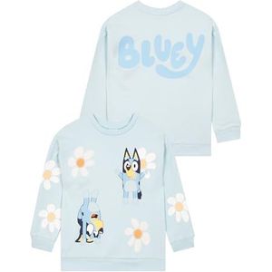 Bluey Sweatshirt | Bloemige Meisjes Truien | Bloemen Meisjes Sweatshirt | Katoenen Jumper Voor Meisjes | Blauw 98