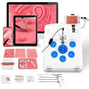 Laparoscopische Simulatortrainingsbox, Operatiesimulatorset, Met 0 ° / 30 ° Endoscoop + 10 Trainingsmodules + 4 Chirurgische Hulpmiddelen, Ondersteuning Voor Computertelefoontablet,30°