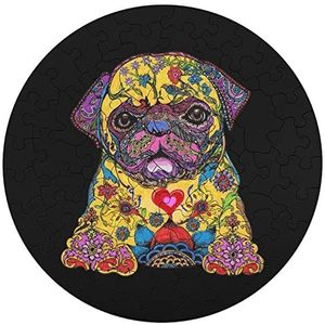 Franse Bulldog Pop Art Dier Vormige Jigsaw Puzzels Leuke Houten Puzzel Familie Puzzel Geschenken 68 STKS