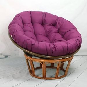 Tielag Papasan stoelkussen, papasan zitkussen voor hangstoel, rond papasan-fauteuil, bekleding, zitkussen voor tuinmeubelen, stoelkussen, paars, 120 x 120 cm