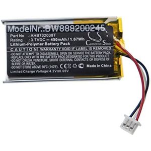 vhbw Batterij compatibel met Epos Sennheiser GSP 370 Draadloze Headset Hoofdtelefoon (450 mAh, 3,7 V, Li-polymeer)