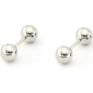 2 stuks Retro 2 3 4 5 6 8mm Heren Roestvrij Staal Bal Barbell Zwart Goud Kleur Mode Oor Piercing Studs Oorbellen