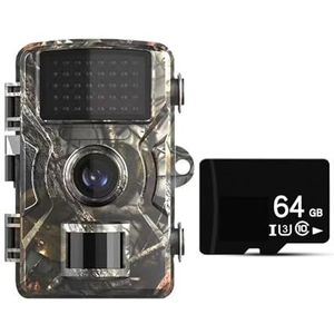 128GB Jacht Trail Camera Wildlife Nachtzicht Bewegingsgeactiveerde Outdoor Boscamera Trigger Scouting Hoge Resolutie(Camera With 64GB TF)