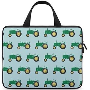 Groene Tractor Laptop Tas Duurzaam Waterdicht Notebook Draagtas Computer Tas Aktetas 10 inch