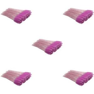 5 set van Pack van 50 Wimpers Borstel Prachtige Valentijnsdag Zoete Varkenshaar Applicator Wenkbrauw Pincet Brow Borstels Rose Rood/Paars-rood