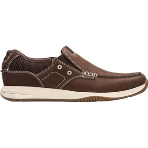 Clarks Sailview Step Loafer Flat voor heren, donkerbruin, 7.5 UK Wide