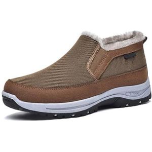 Heren Winter Warme Trop Schoenen van Mannen Orthopedische Instapschoenen, Comfortabele Outdoor Wandelschoenen, Casual Orthopedische Ademende Sneakers Anti-Slip Ademend Wandelen Loafers, Bruin, 39.5 EU