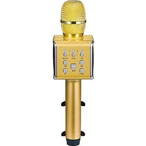 DKEE SDD Microfoons, Microfoon Karaoke Wireless Portable Bluetooth Karaoke Player Speaker Smartphone Of PC, Huis KTV Zingen Recording Outdoor Partyplaying Anytime decoratie (Color : Gold)