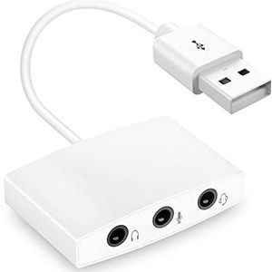 3 Poort USB Adapter Hoofdtelefoon Microfoon voor PC Laptop Audio Converter Externe Geluidskaart Converter Splitter