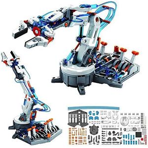FXQIN Hydraulische robotarmset, leren hydromechanica en robotica, hydraulisch robotarm speelgoed voor kinderen vanaf 12 jaar, doe-het-zelf mechanische bouwstenen robotarm