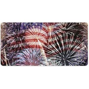 Amerikaanse vlag vuurwerk 4 juli mode bureau muismat antislip gaming muismat accessoires decor 30 x 60 cm