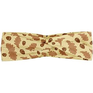 ABAKUHAUS Eikel Hoofdband, Eiken Bladeren Seizoen van de Daling, Elastische en Zachte Bandana voor Dames, voor Sport en Dagelijks Gebruik, Chocolate Camel