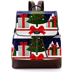 Gepersonaliseerde casual dagrugzak tas voor tiener winter vakantie nacht kerstboom wolken schooltassen boekentassen, Meerkleurig, 27x12.3x32cm, Rugzak Rugzakken