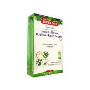 SuperDiet Quatuor afslankmiddel Fenchel koningin de buurt van thee groen berk 20 ampullen à 15 ml by Super Diet