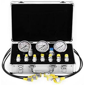 0-60MPA Hydraulische drukmeter Testkit met draagbare digitale manometer meetinstrumenten for gebruik van graafmachines Sterk Aanpassingsvermogen(11 test couplings)