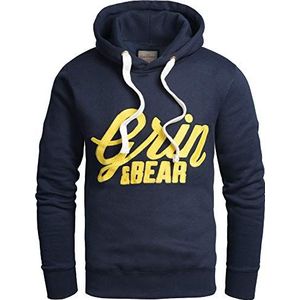 Grin&Bear GEC469 Slim fit capuchontrui voor heren, Navy2, M