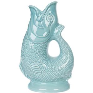 Gurgly Iconic Duck Egg Glug Kruik Groot 28cm 1.4L - Viswater Kruik, Decoratieve Vis Vaas, Ornament, Karaf