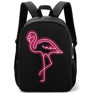 Roze Flamingo Neon Lichtgewicht Rugzak Reizen Laptop Tas Casual Dagrugzak voor Mannen Vrouwen