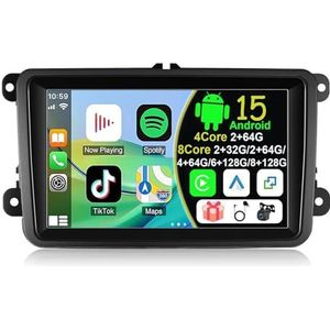 Draadloze Autoradio Android 15 voor VW Volkswagen Seat Golf Passat Jetta Beetle Tiguan Touran EOS met draadloze carplay en Android Auto Bluetooth USB Wifi 4G GPS Navigatie(S-2(2G+32G))