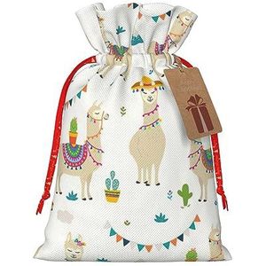 Camel Cactus Print Xmas Wrapping Voor Alle Soorten Vakantie Trekkoord Kerst Gift Zakken Assortiment