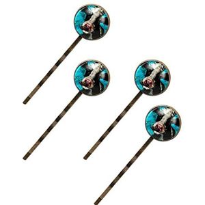 Olieverf Koe Boerderij Dier 4 Stuks Vintage Haarspelden Vrouwen Barrette Bobby Pins Decoratieve Metalen Goudkleurige Haarspelden Haaraccessoires voor Vrouwen Meisjes