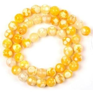 Natuursteen kralen 45 stijlen geel goud kleur kristal citrien jade agaat kralen sieraden maken bevindingen DIY armband accessoire-geel vuur agaat_a-8mm 44-46st