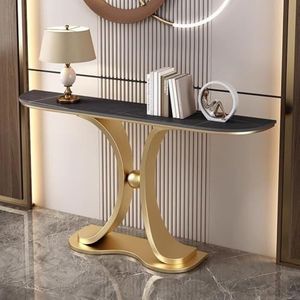 Moderne consoletafel met rotsblad, multifunctionele achterbank, haltafels for woonkamer, entree(Gold 2,100cm)