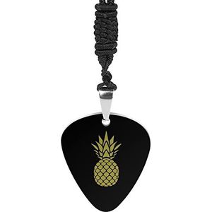 Ananas Gitaar Pick Ketting Gepersonaliseerde Hanger Ketting Sieraden Pick Ketting Gift