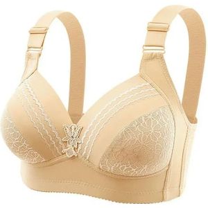 GWSGSFAS Niet-Magnetische Dunne Cup Glanzende BH Grote Maat Geen Onderdraad Comfortabel Ademend Verzameld Vrouwen Ondergoed, Huid, 46 105BC