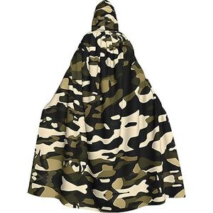 FRGMNT Camouflage Patroon Print Mannen Hooded Mantel, Volwassen Cosplay Mantel Kostuum, Cape Halloween Dress Up, Hooded Uniform