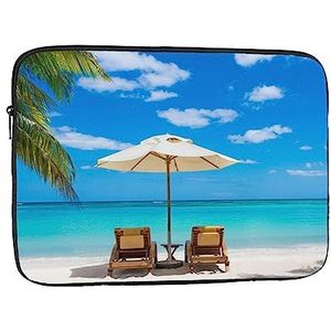 Wit Strand Tropische Zee Gedrukt Laptop Sleeve Notebook Schokbestendige Beschermende Tas Draagtas Laptop Cover 13 Inch