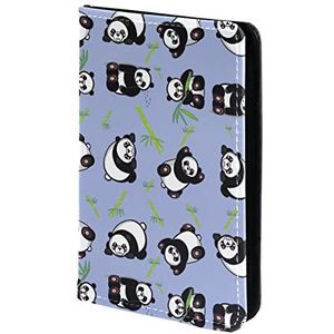 Paspoorthouder Paspoort Cover Cartoon Leuke Panda Bamboe Paspoort Portemonnee Reizen Essentials, Meerkleurig, 11.5x16.5cm/4.5x6.5 in