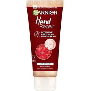 Garnier Hand Repair Intensieve Restoring Hand Cream, Voedende Canadese esdoornzak en hydraterende glycerine, maakt de huid zacht en soepel, herstelt extra droge handen 75 ml x 2